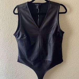 Faux Leather Bodysuit
